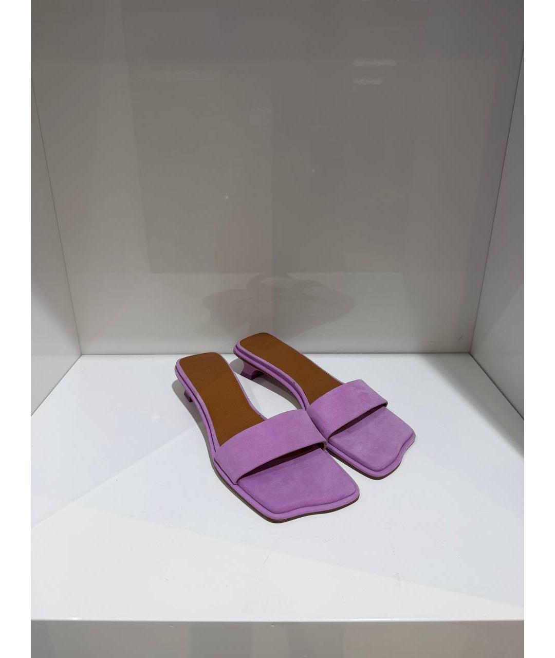 REJINA PYO Фиолетовые замшевые мюли, фото 2