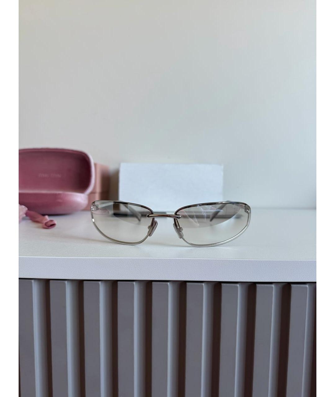 MIU MIU Серебряные солнцезащитные очки, фото 4