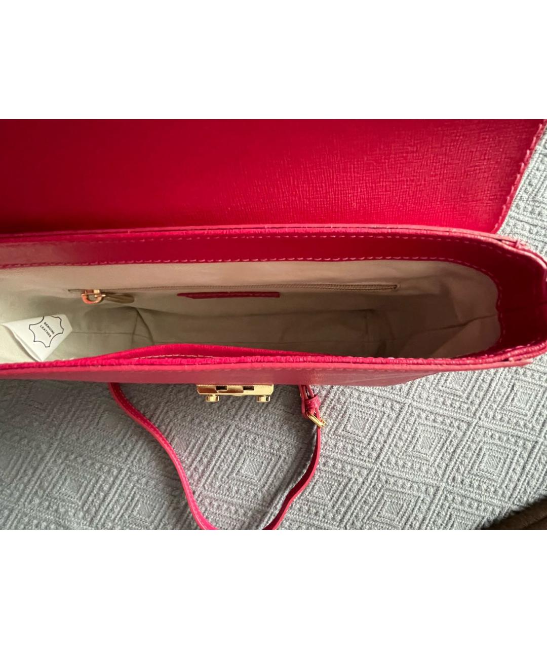 TESTONI Фуксия кожаная сумка через плечо, фото 4