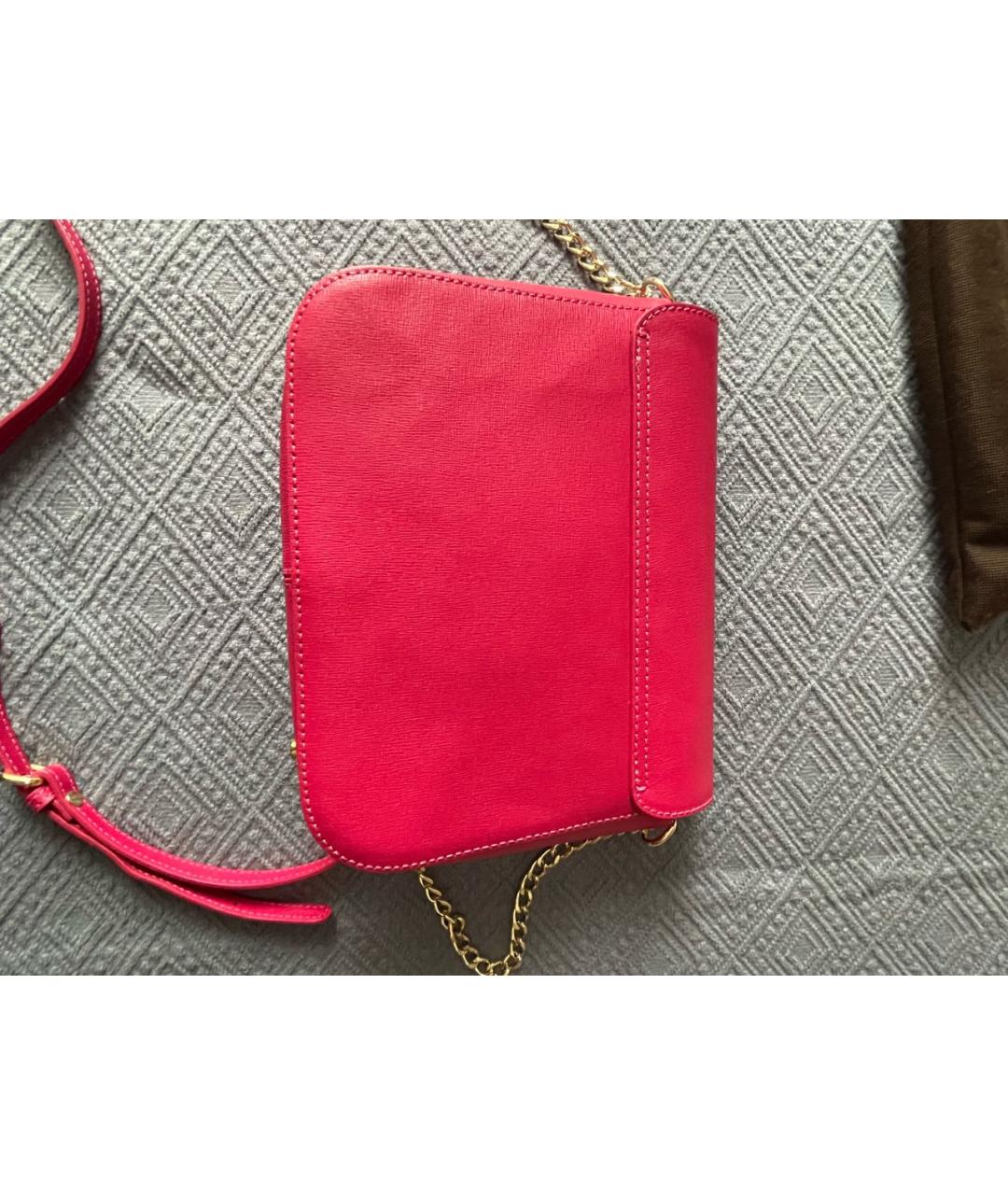 TESTONI Фуксия кожаная сумка через плечо, фото 3