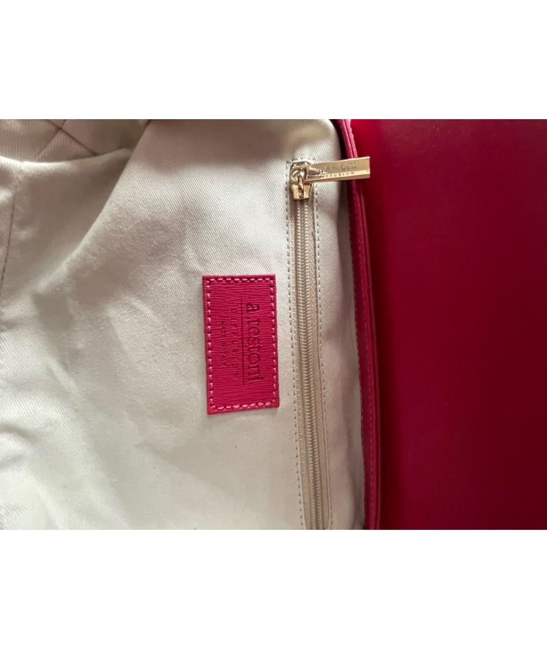 TESTONI Фуксия кожаная сумка через плечо, фото 5