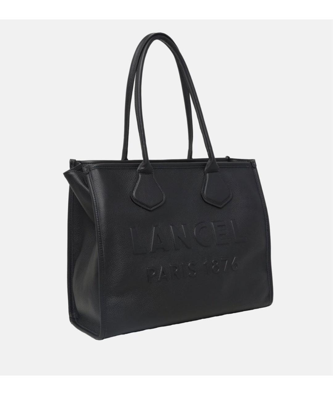 LANCEL Черная кожаная сумка тоут, фото 6
