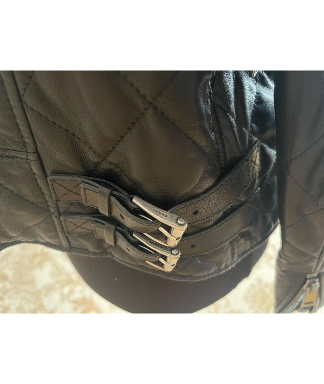 GUCCI Черная кожаная куртка, фото 4