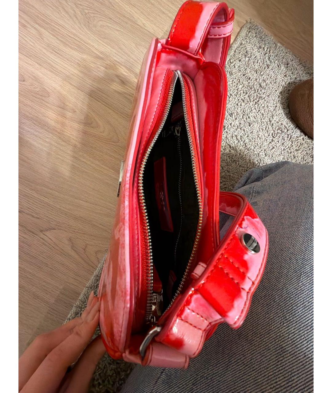 DIESEL Розовая сумка с короткими ручками из искусственной кожи, фото 4