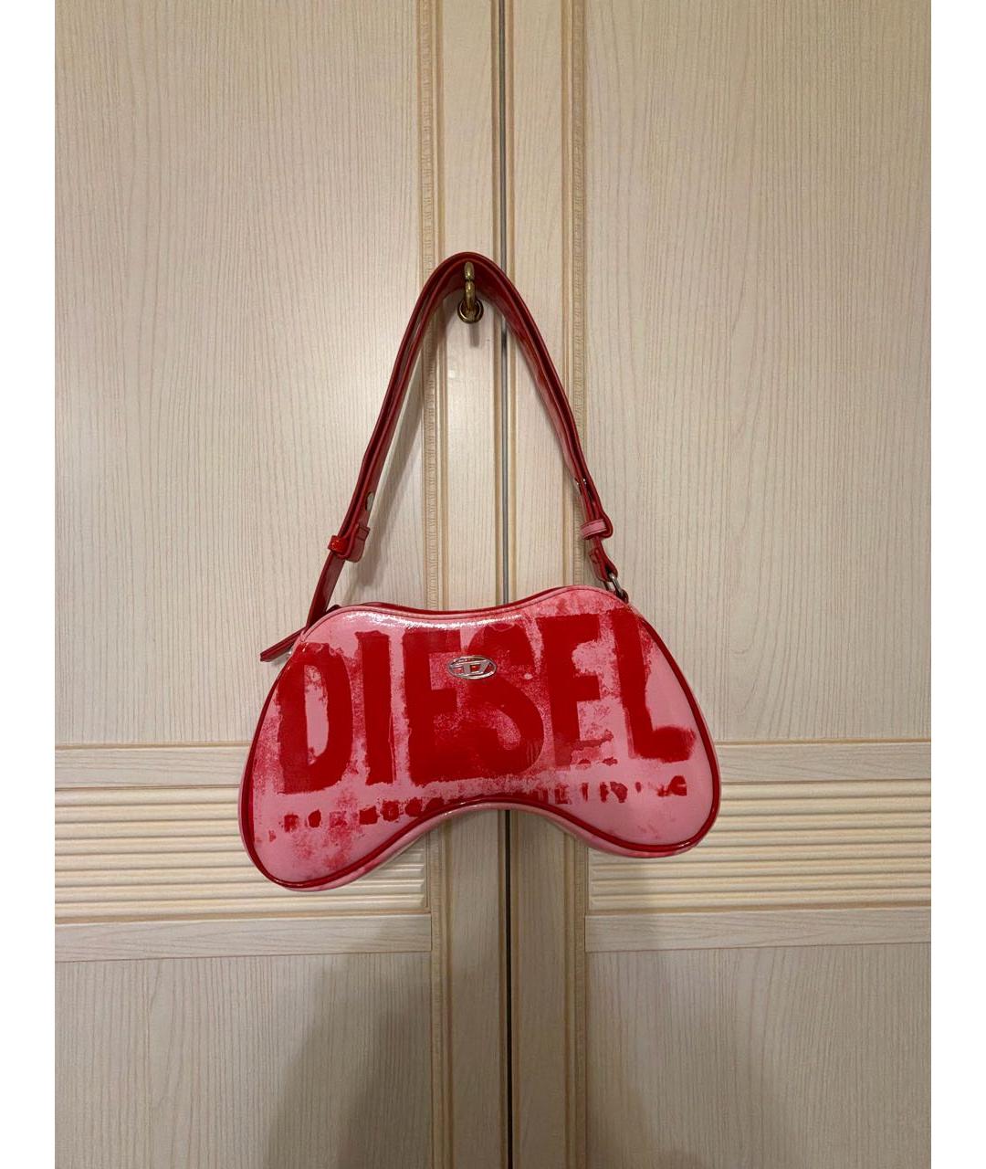 DIESEL Розовая сумка с короткими ручками из искусственной кожи, фото 7