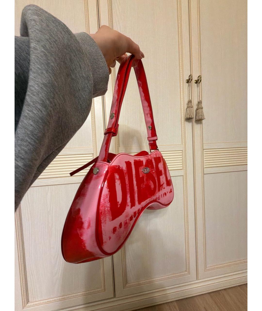 DIESEL Розовая сумка с короткими ручками из искусственной кожи, фото 2