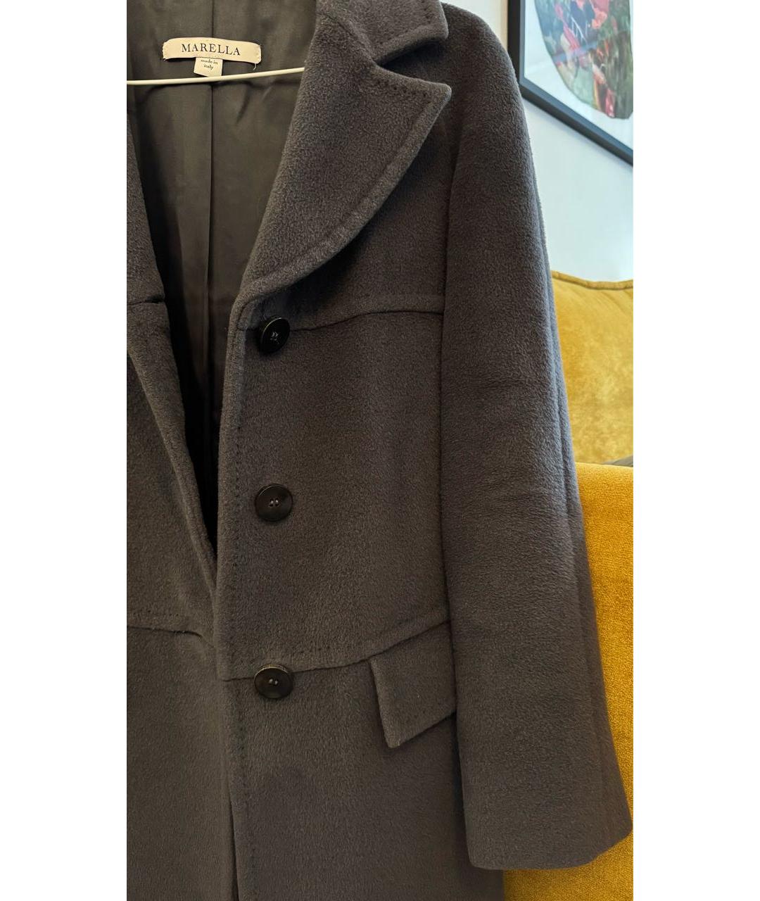 MARELLA Антрацитовое шерстяное пальто, фото 4