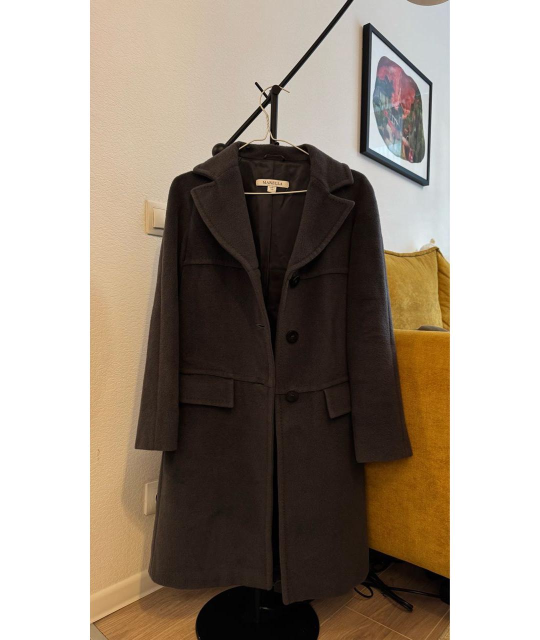 MARELLA Антрацитовое шерстяное пальто, фото 6