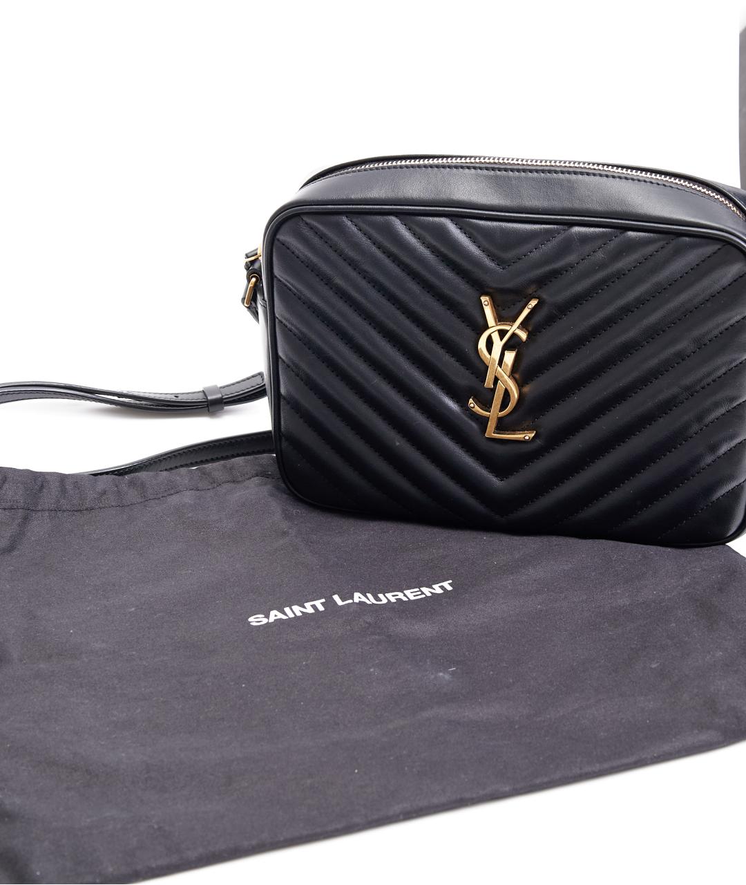 SAINT LAURENT Черная кожаная сумка через плечо, фото 7