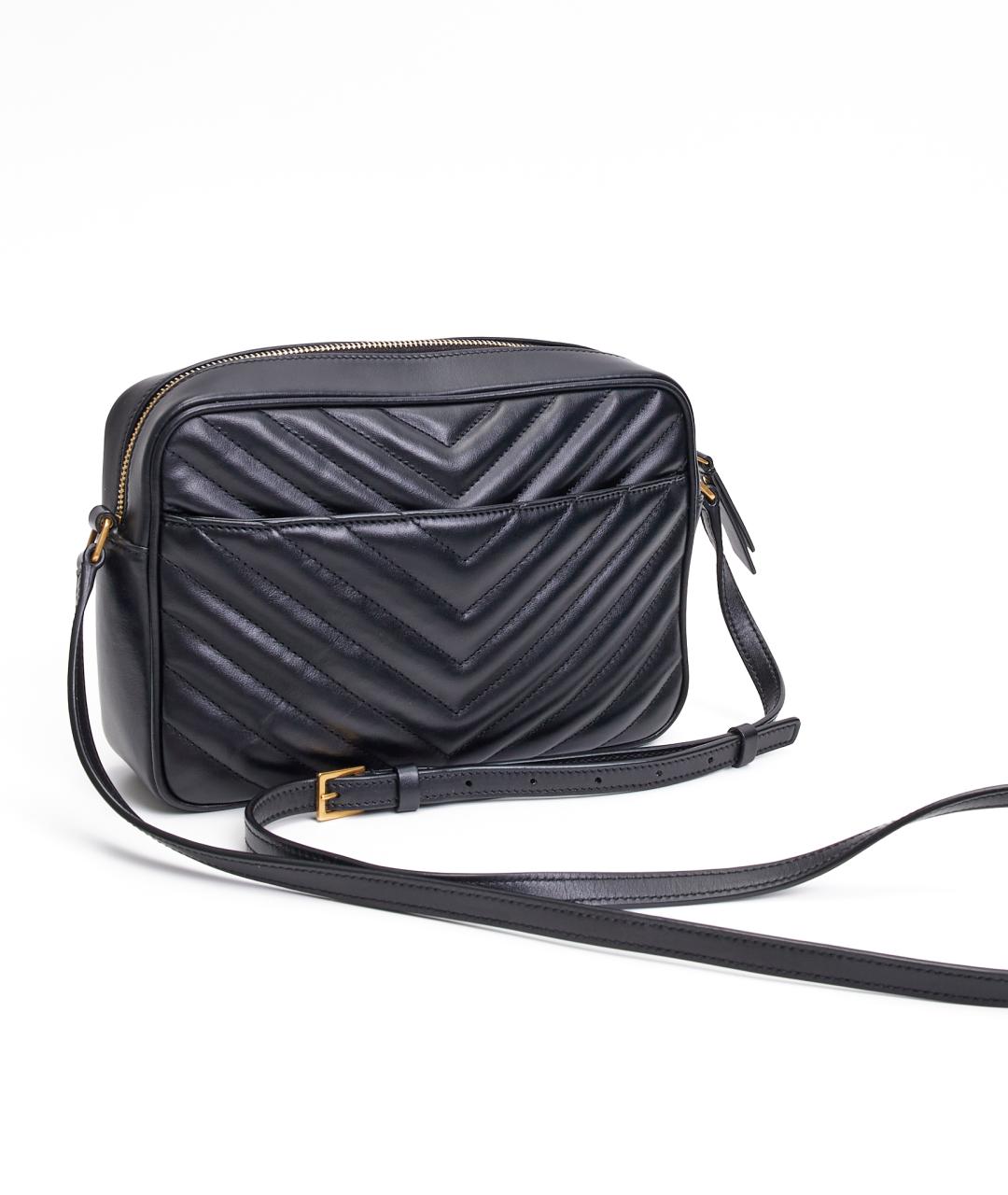 SAINT LAURENT Черная кожаная сумка через плечо, фото 4