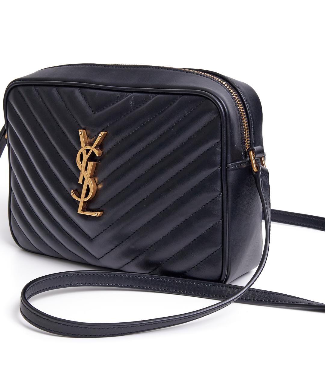 SAINT LAURENT Черная кожаная сумка через плечо, фото 5