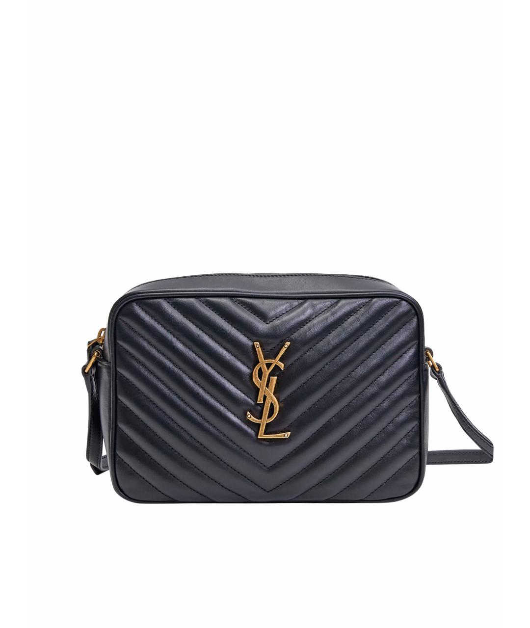 SAINT LAURENT Черная кожаная сумка через плечо, фото 1