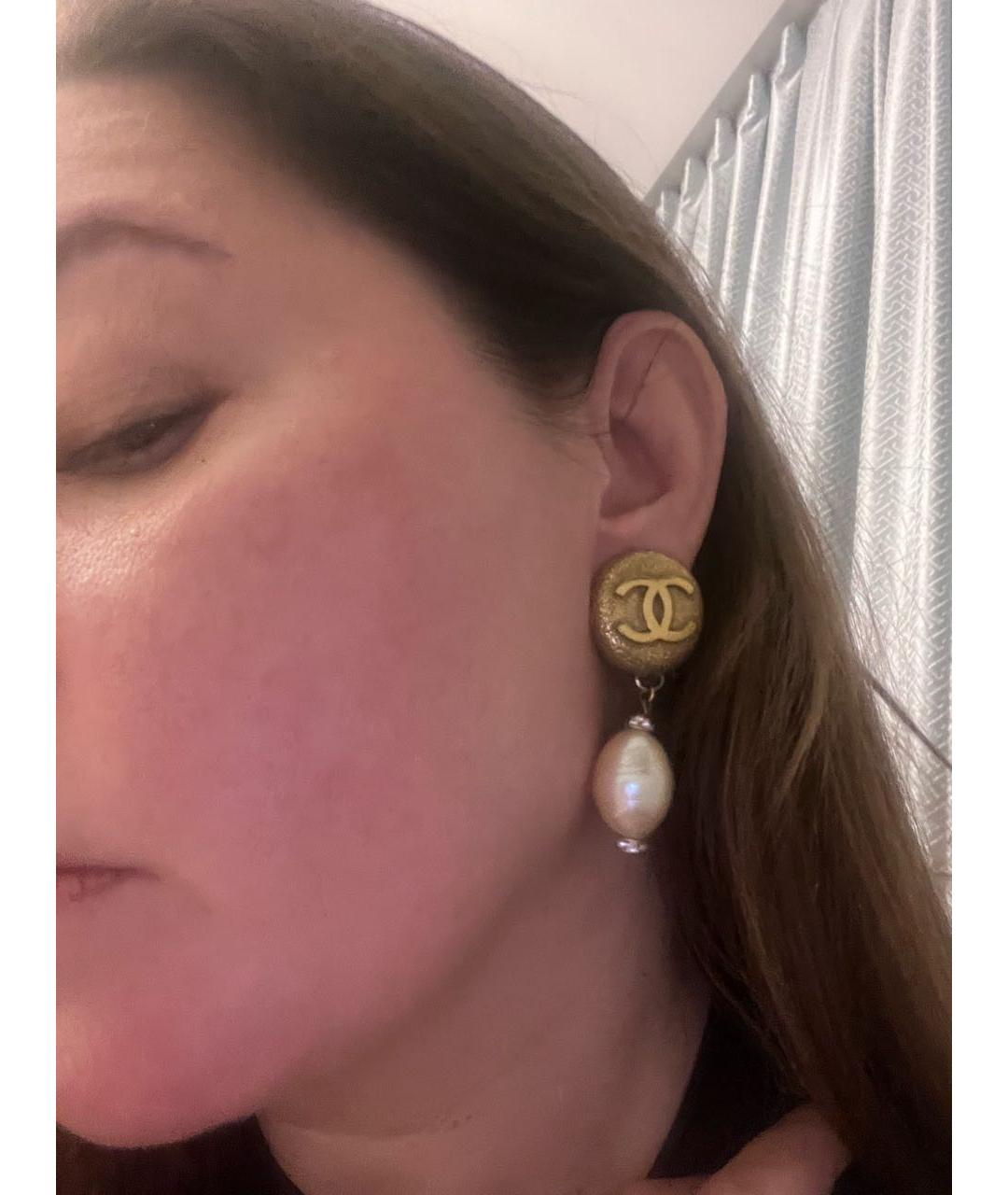 CHANEL Золотые позолоченные клипсы, фото 4