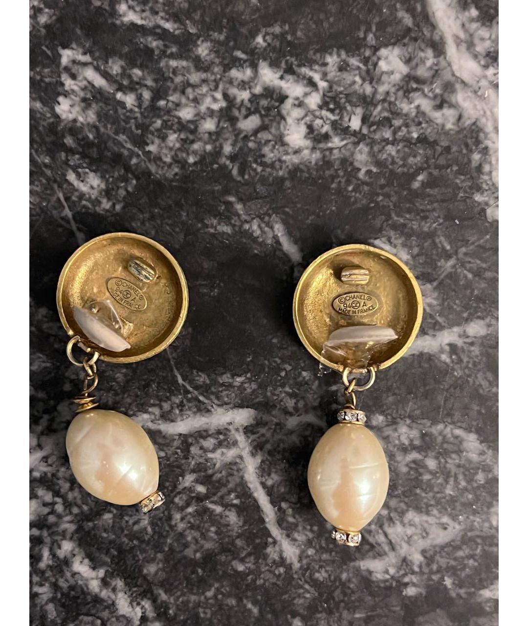 CHANEL Золотые позолоченные клипсы, фото 3