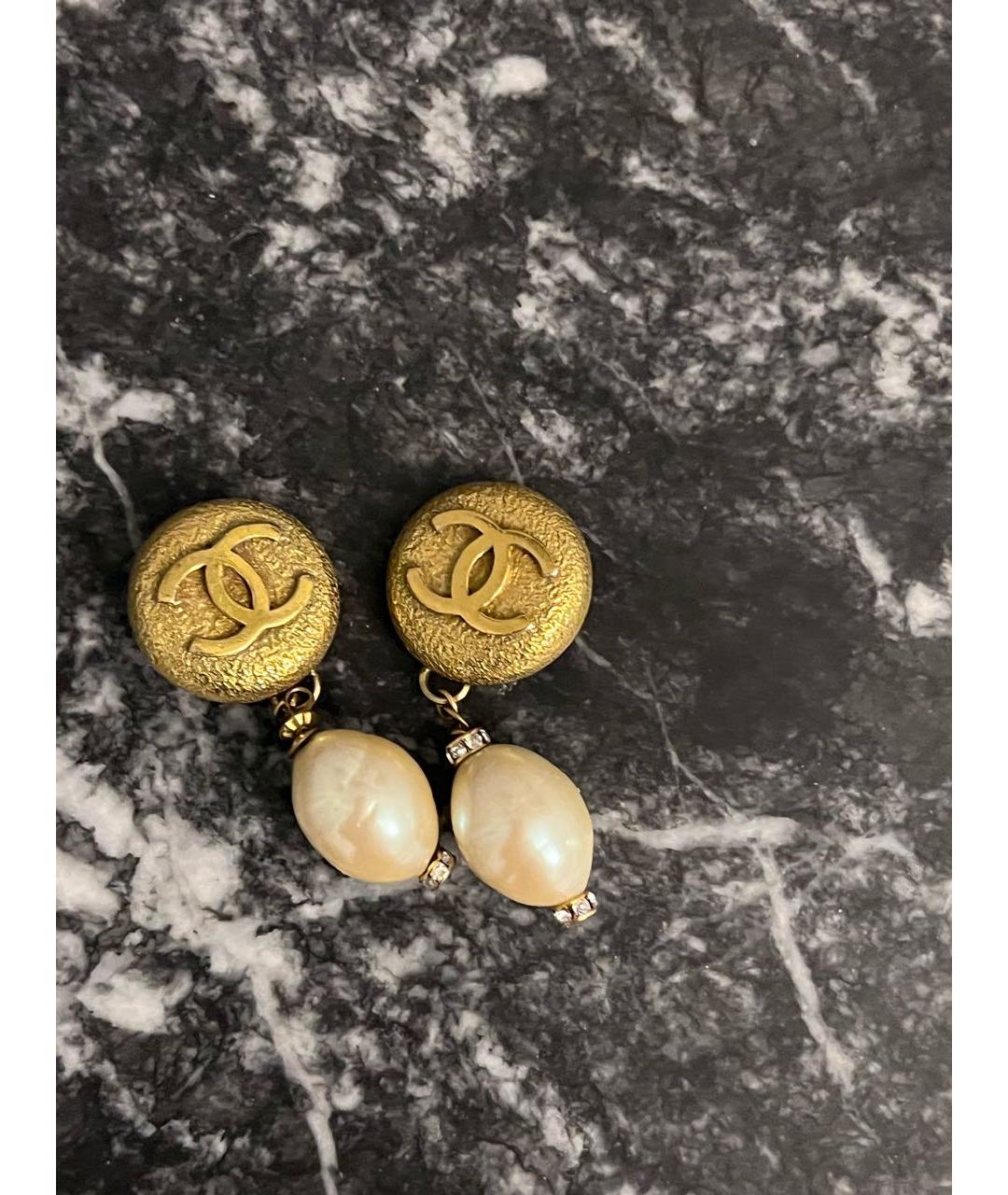 CHANEL Золотые позолоченные клипсы, фото 5