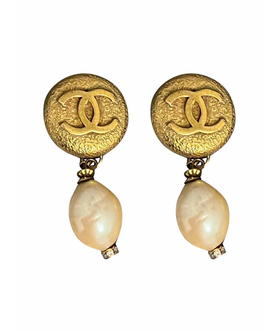 CHANEL Золотые позолоченные клипсы, фото 1