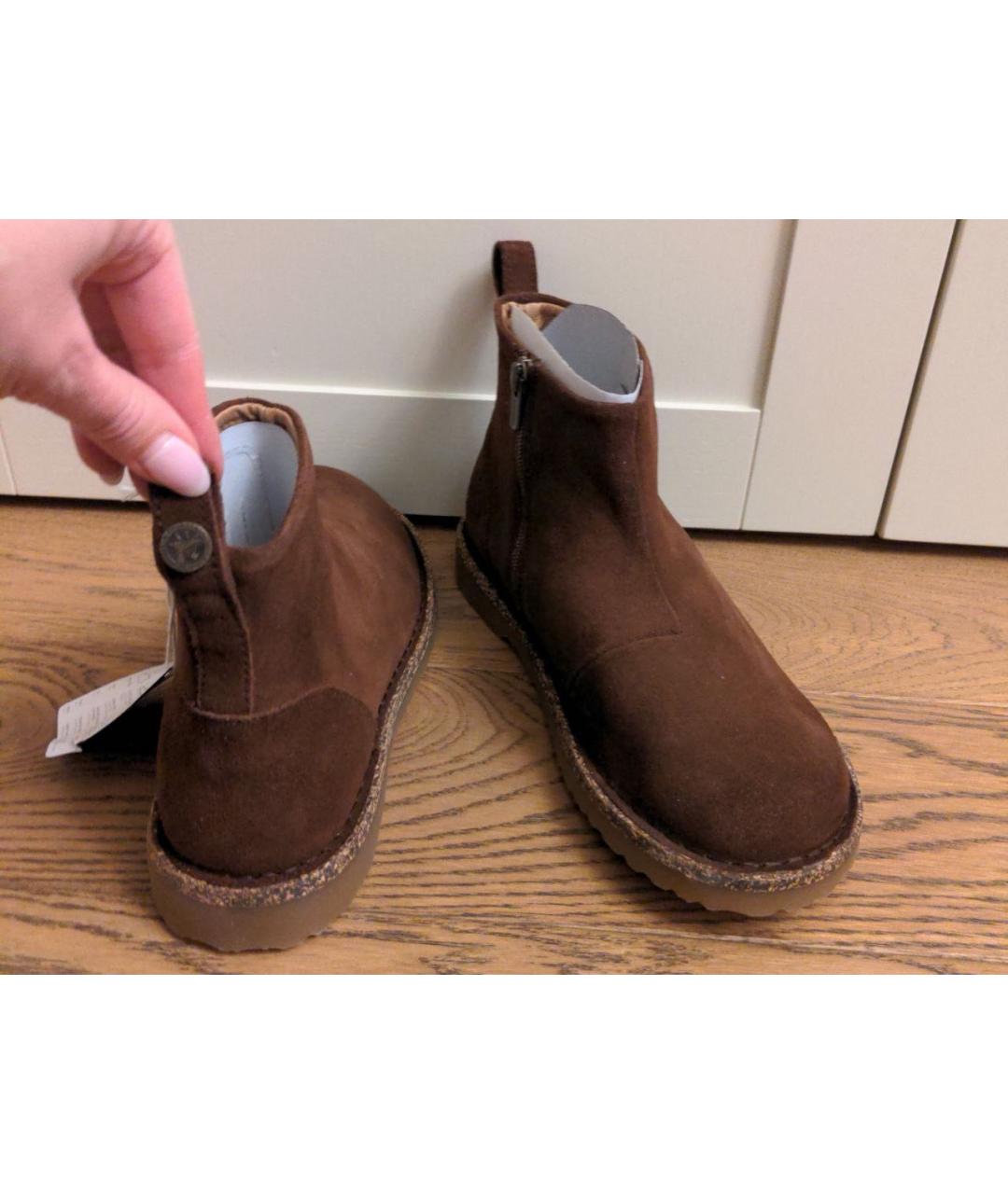 BIRKENSTOCK Коричневые замшевые полусапоги, фото 5