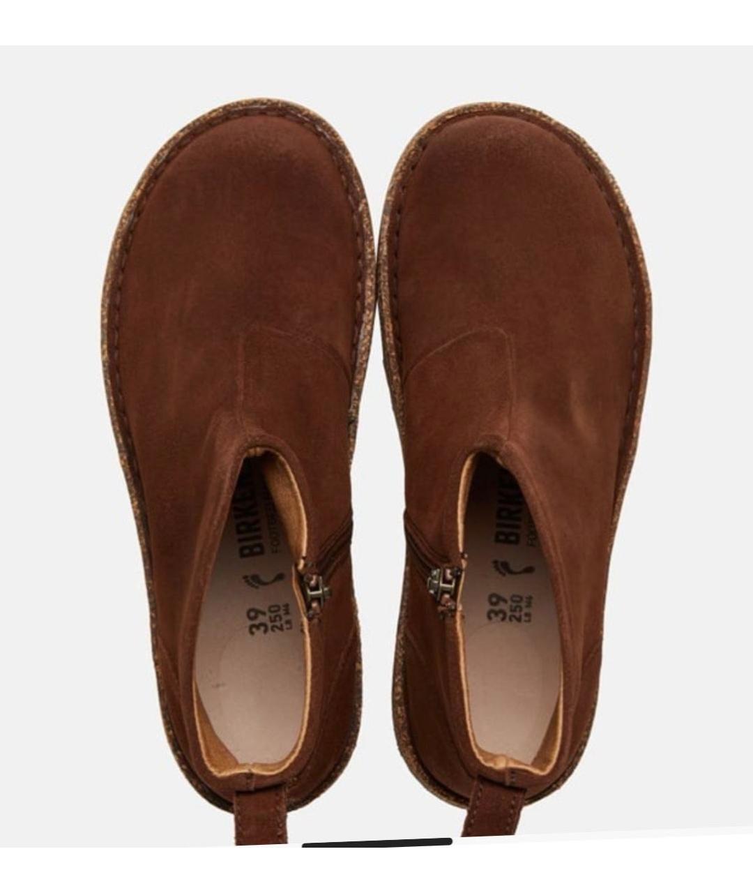 BIRKENSTOCK Коричневые замшевые полусапоги, фото 3