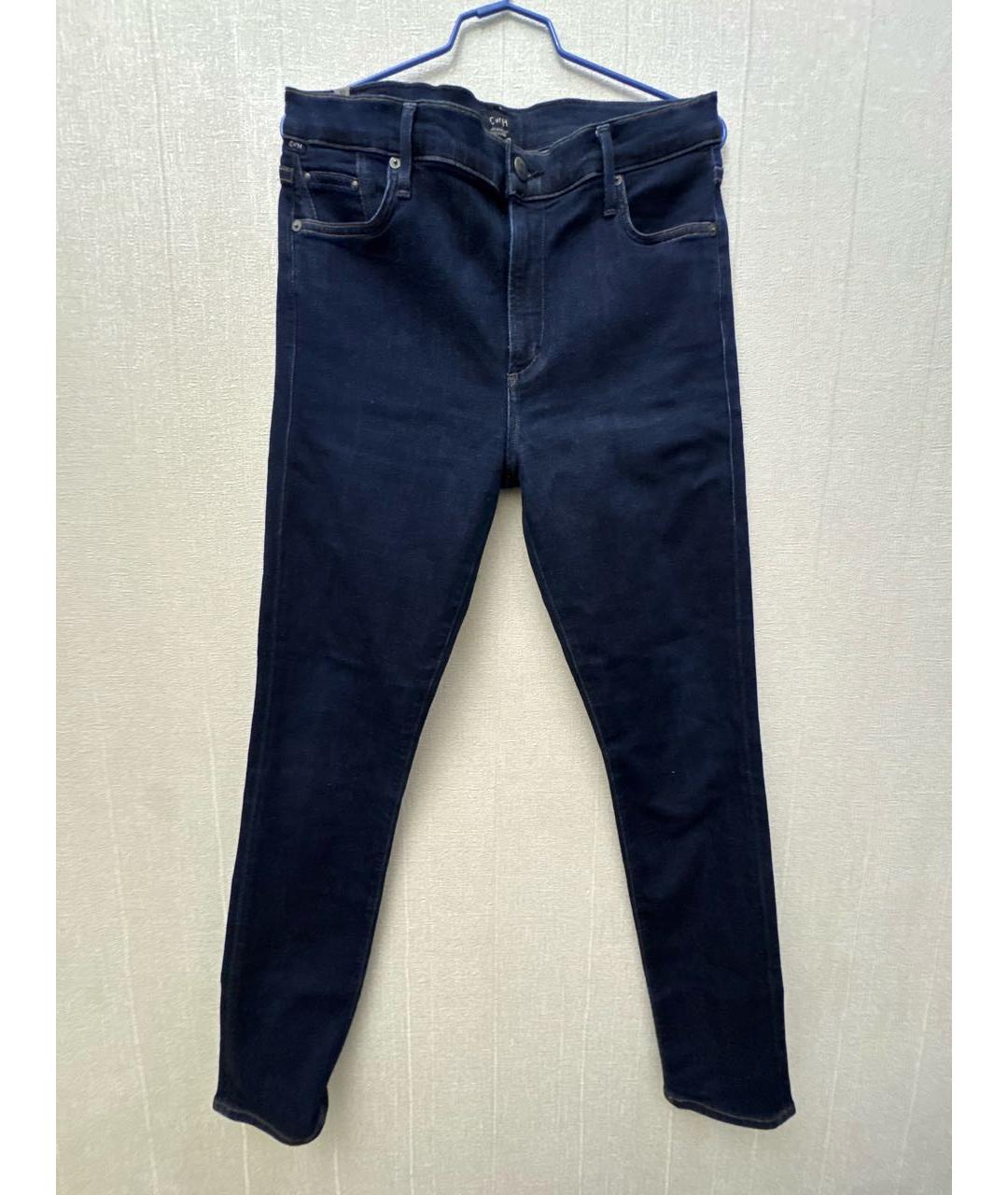 Citizien Of Humanity Темно-синие хлопко-полиэстеровые джинсы слим, фото 5