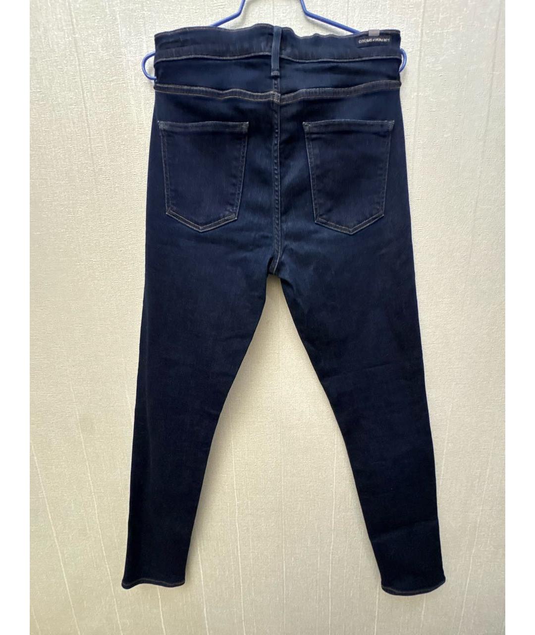 Citizien Of Humanity Темно-синие хлопко-полиэстеровые джинсы слим, фото 2