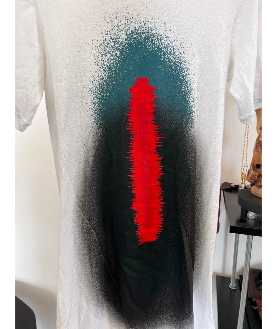 BORIS BIDJAN Белая хлопковая футболка, фото 2