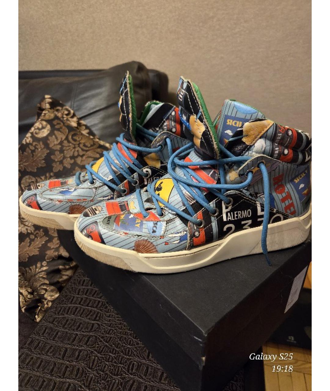 DOLCE&GABBANA Мульти высокие кроссовки / кеды, фото 6