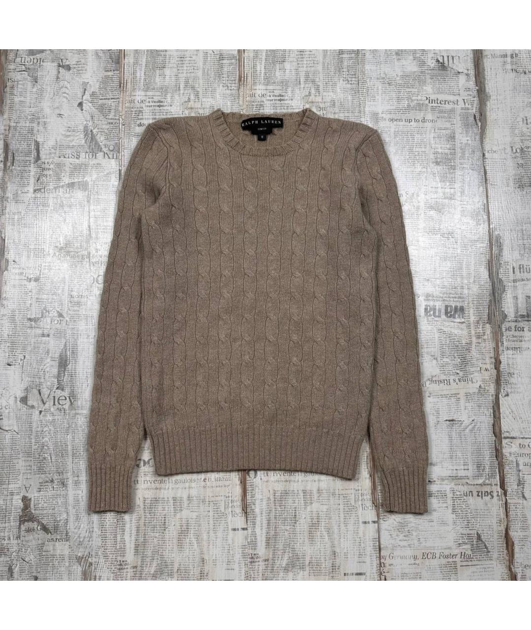 RALPH LAUREN Бежевый кашемировый джемпер / свитер, фото 7