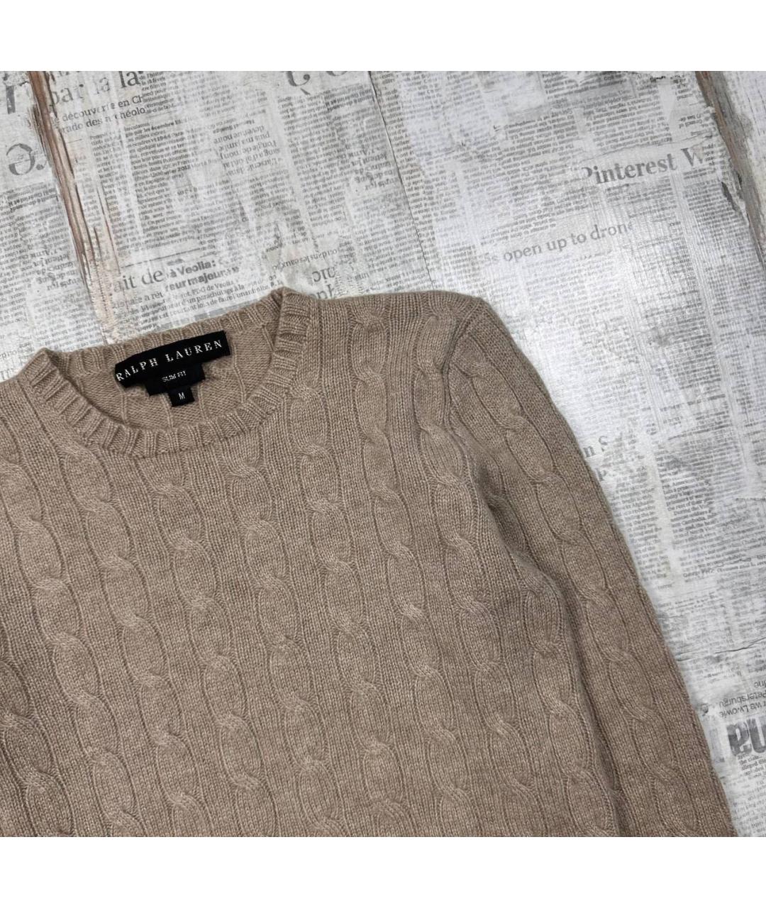 RALPH LAUREN Бежевый кашемировый джемпер / свитер, фото 2