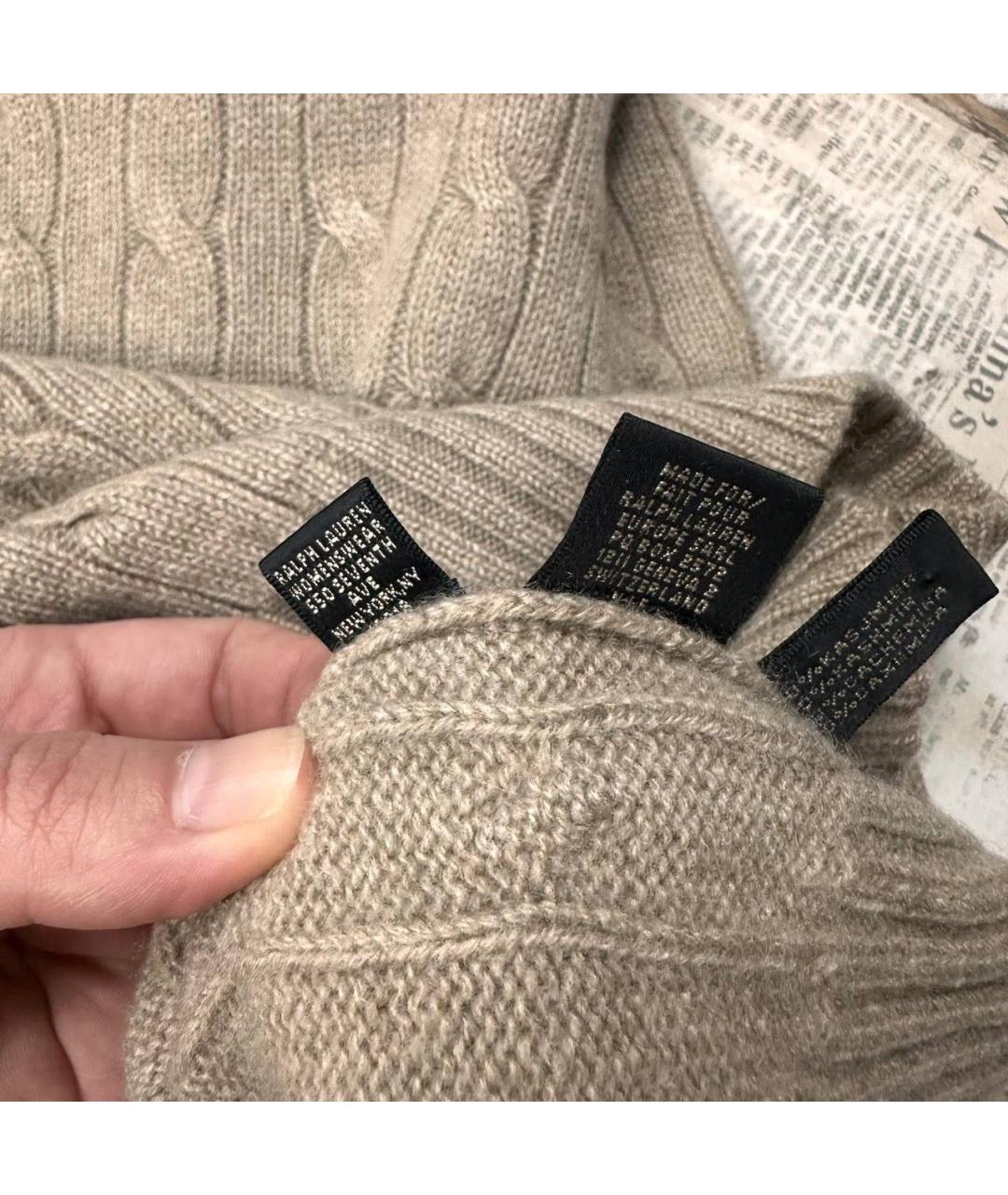 RALPH LAUREN Бежевый кашемировый джемпер / свитер, фото 6
