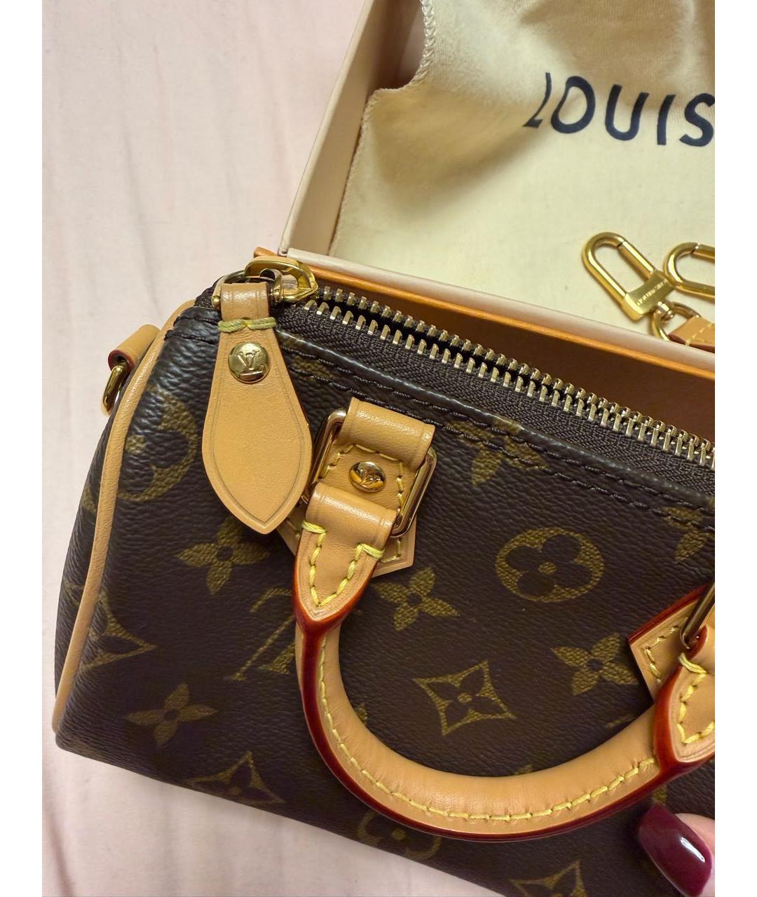 LOUIS VUITTON Коричневая сумка с короткими ручками, фото 6