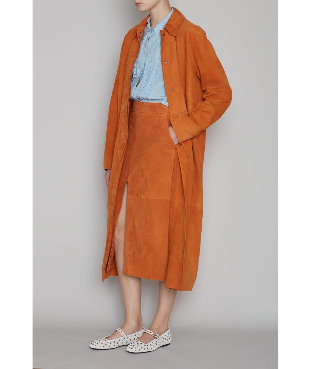 ICEBERG Оранжевый замшевый тренч/плащ, фото 6