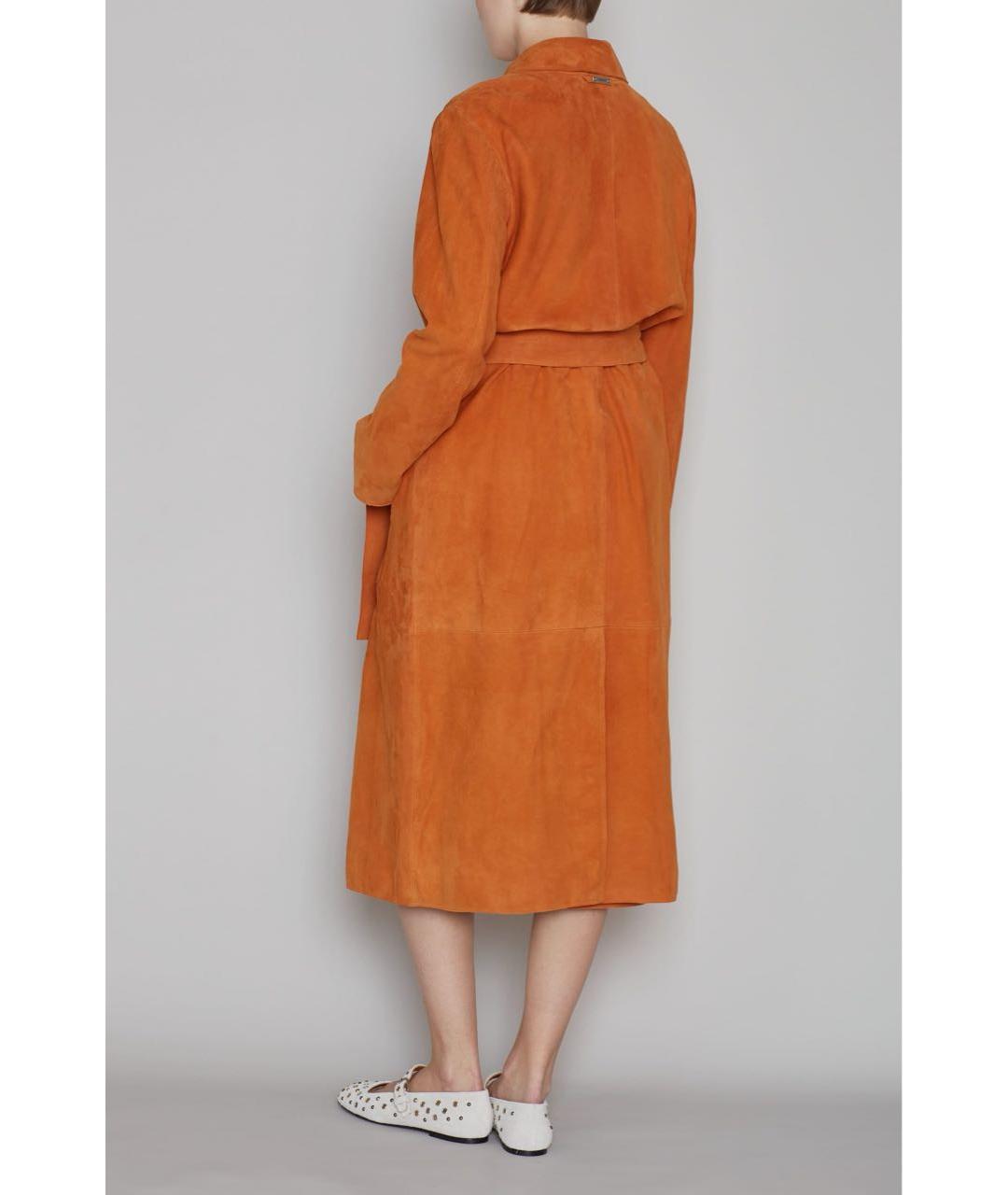 ICEBERG Оранжевый замшевый тренч/плащ, фото 3