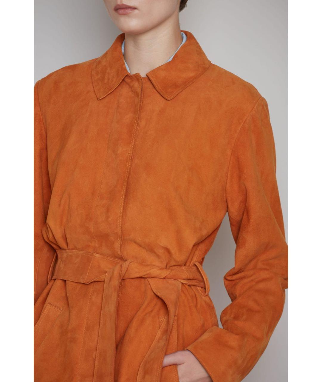 ICEBERG Оранжевый замшевый тренч/плащ, фото 4