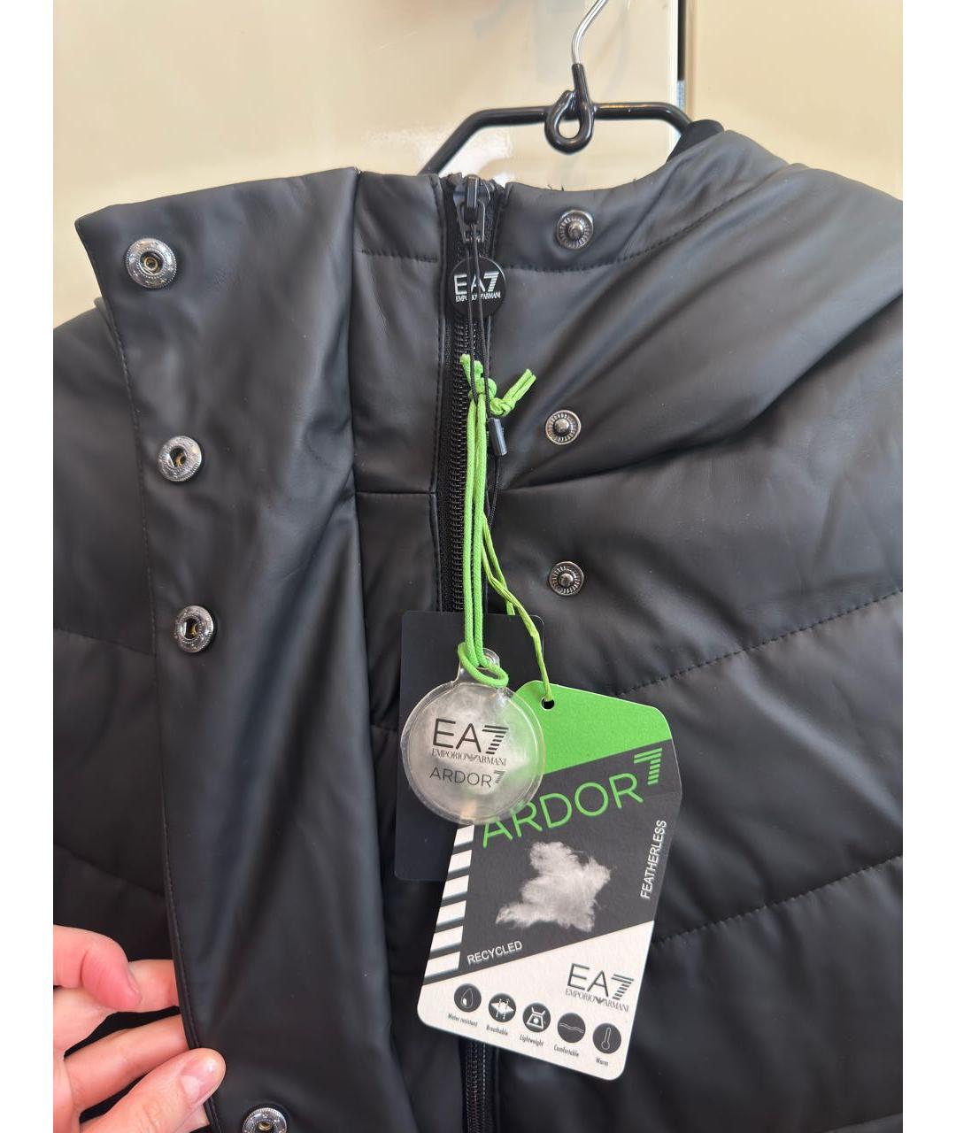 EA7 Черная куртка, фото 4