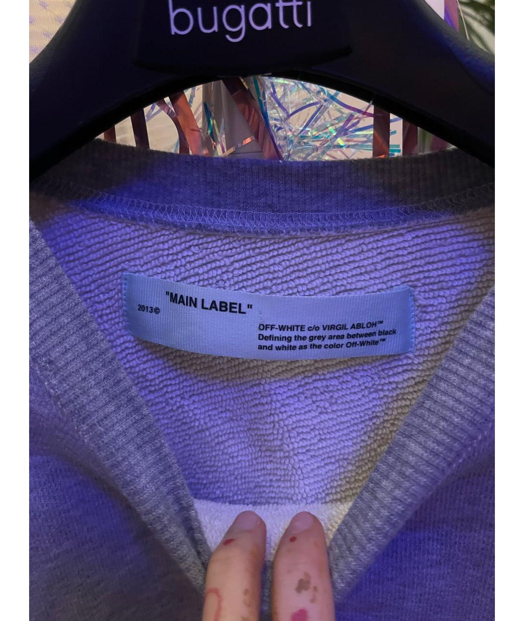 OFF-WHITE Серое вискозное повседневное платье, фото 2