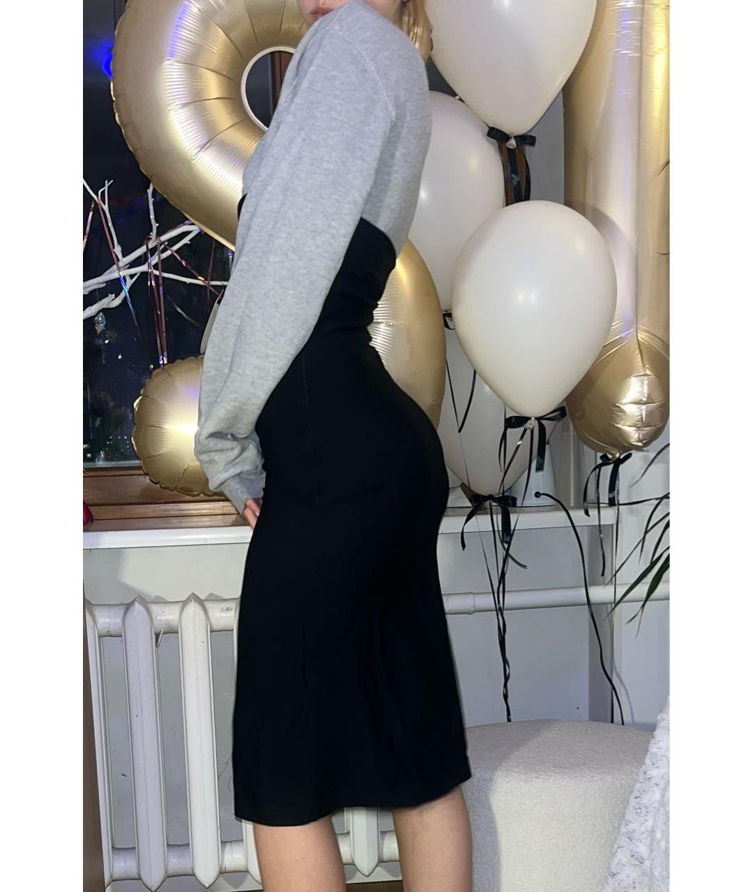 OFF-WHITE Серое вискозное повседневное платье, фото 8