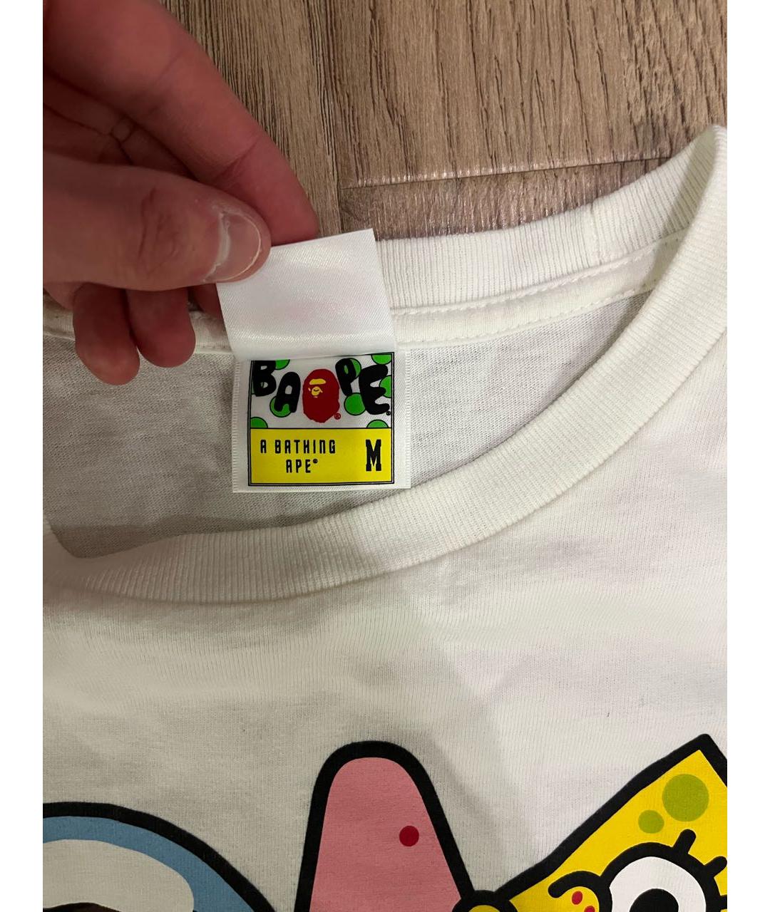 BAPE Белая хлопковая футболка, фото 4