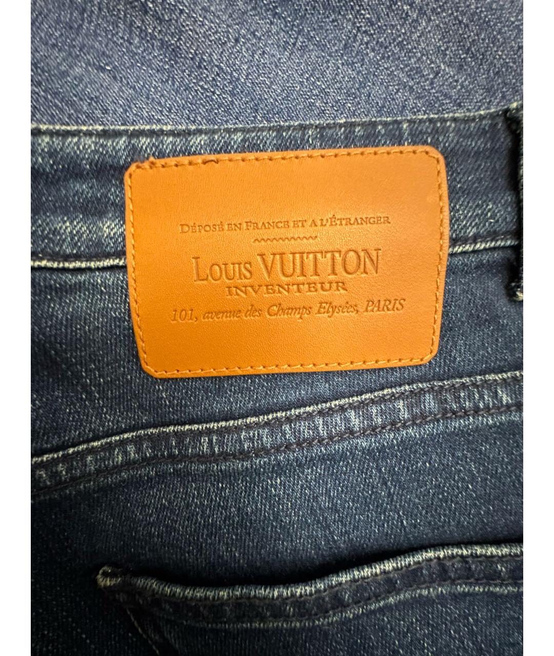 LOUIS VUITTON Темно-синие хлопко-эластановые джинсы слим, фото 4