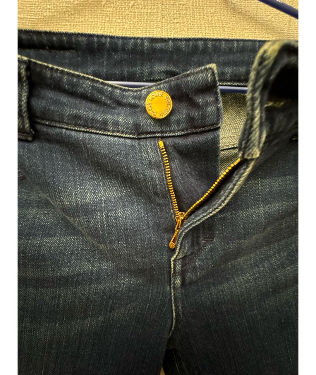 LOUIS VUITTON Темно-синие хлопко-эластановые джинсы слим, фото 3