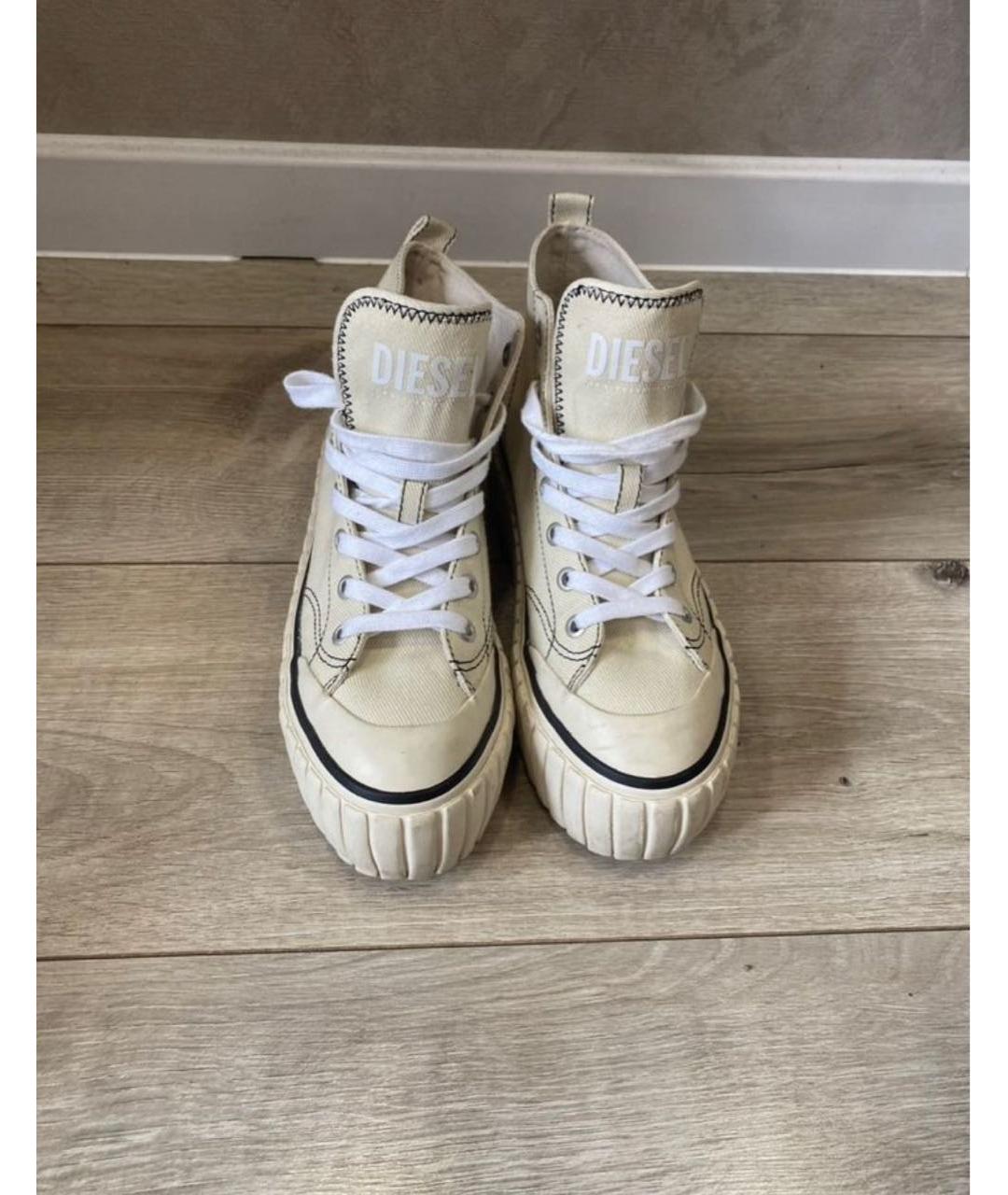 DIESEL Бежевые текстильные кеды, фото 2
