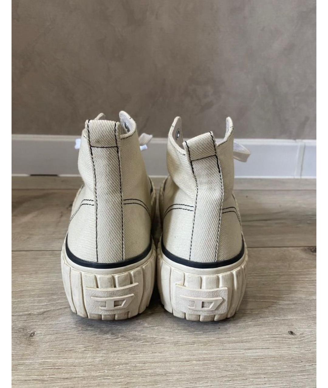 DIESEL Бежевые текстильные кеды, фото 4