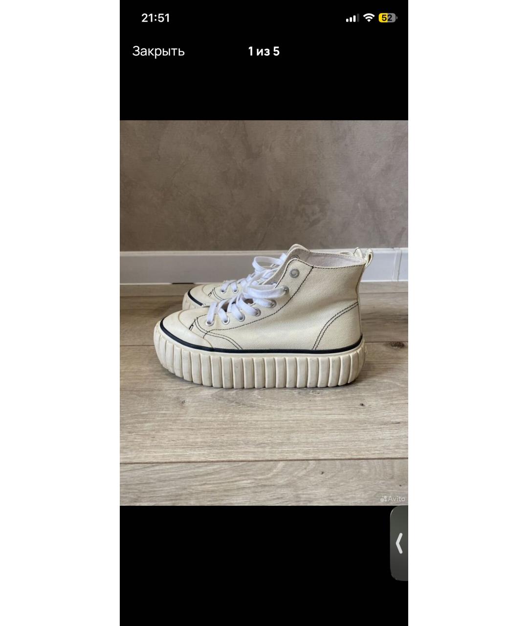 DIESEL Бежевые текстильные кеды, фото 5