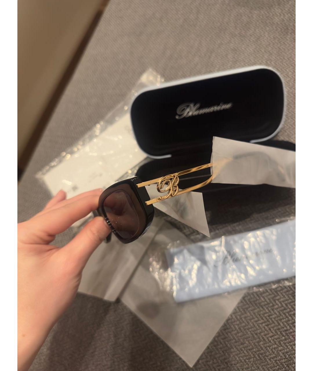 BLUMARINE Черные пластиковые солнцезащитные очки, фото 3