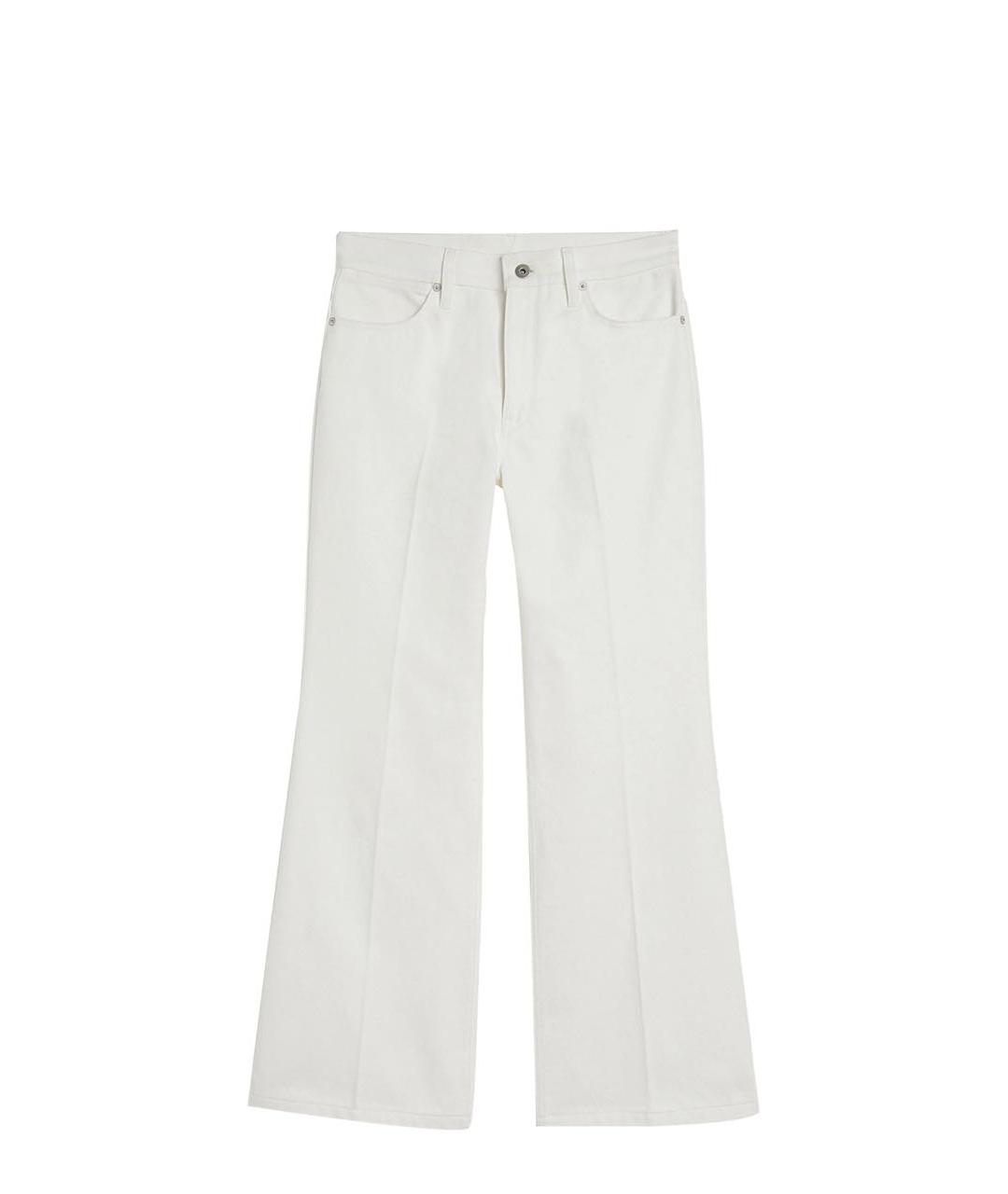 JIL SANDER Белые хлопковые джинсы клеш, фото 2