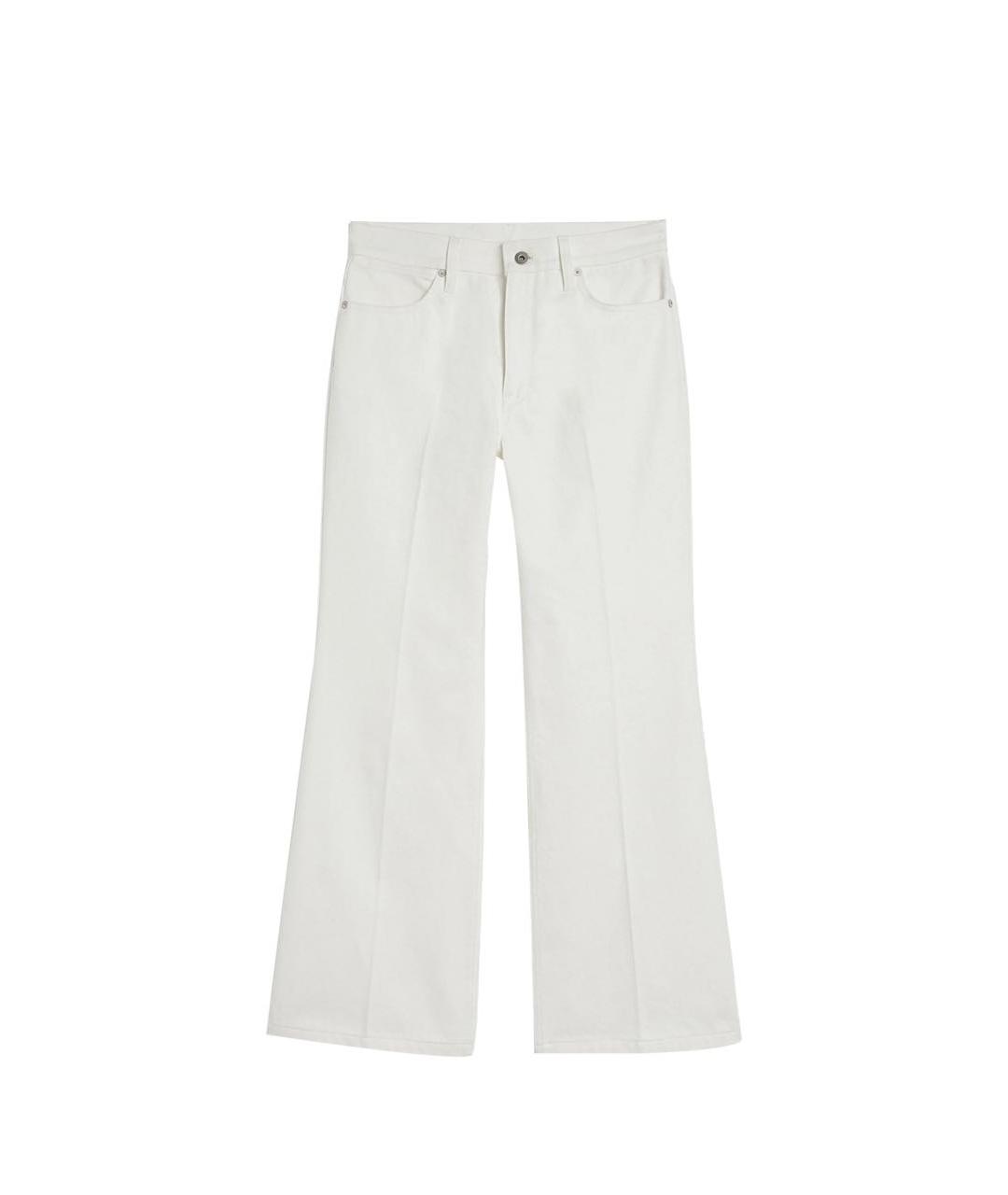 JIL SANDER Белые хлопковые джинсы клеш, фото 1
