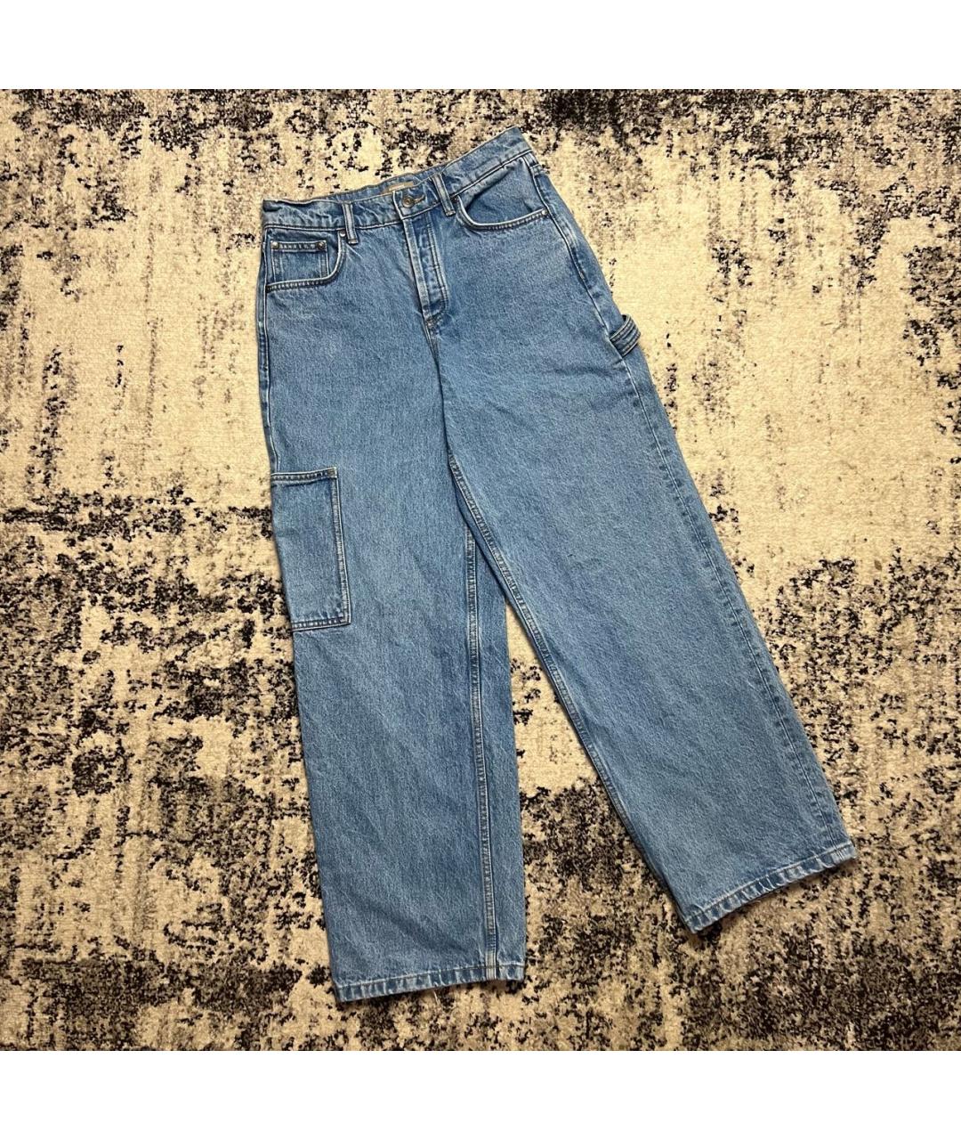 12 STOREEZ Голубые хлопковые прямые джинсы, фото 9