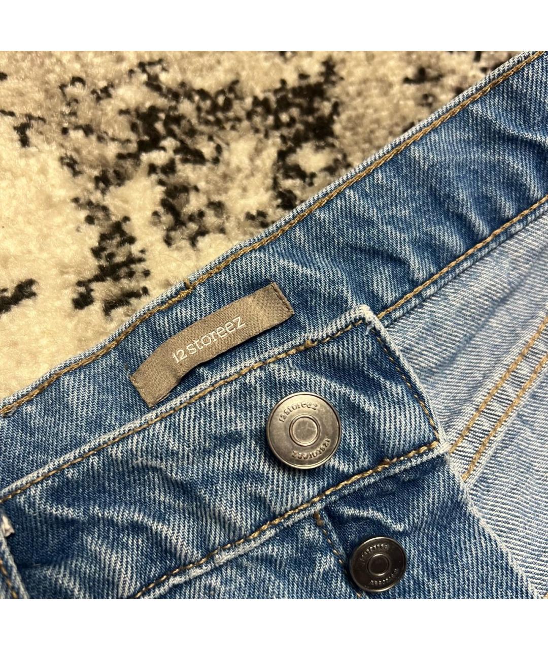 12 STOREEZ Голубые хлопковые прямые джинсы, фото 6