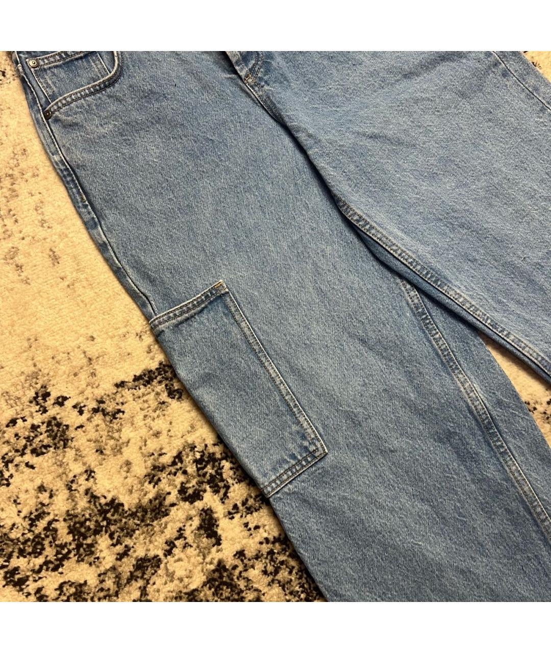 12 STOREEZ Голубые хлопковые прямые джинсы, фото 3