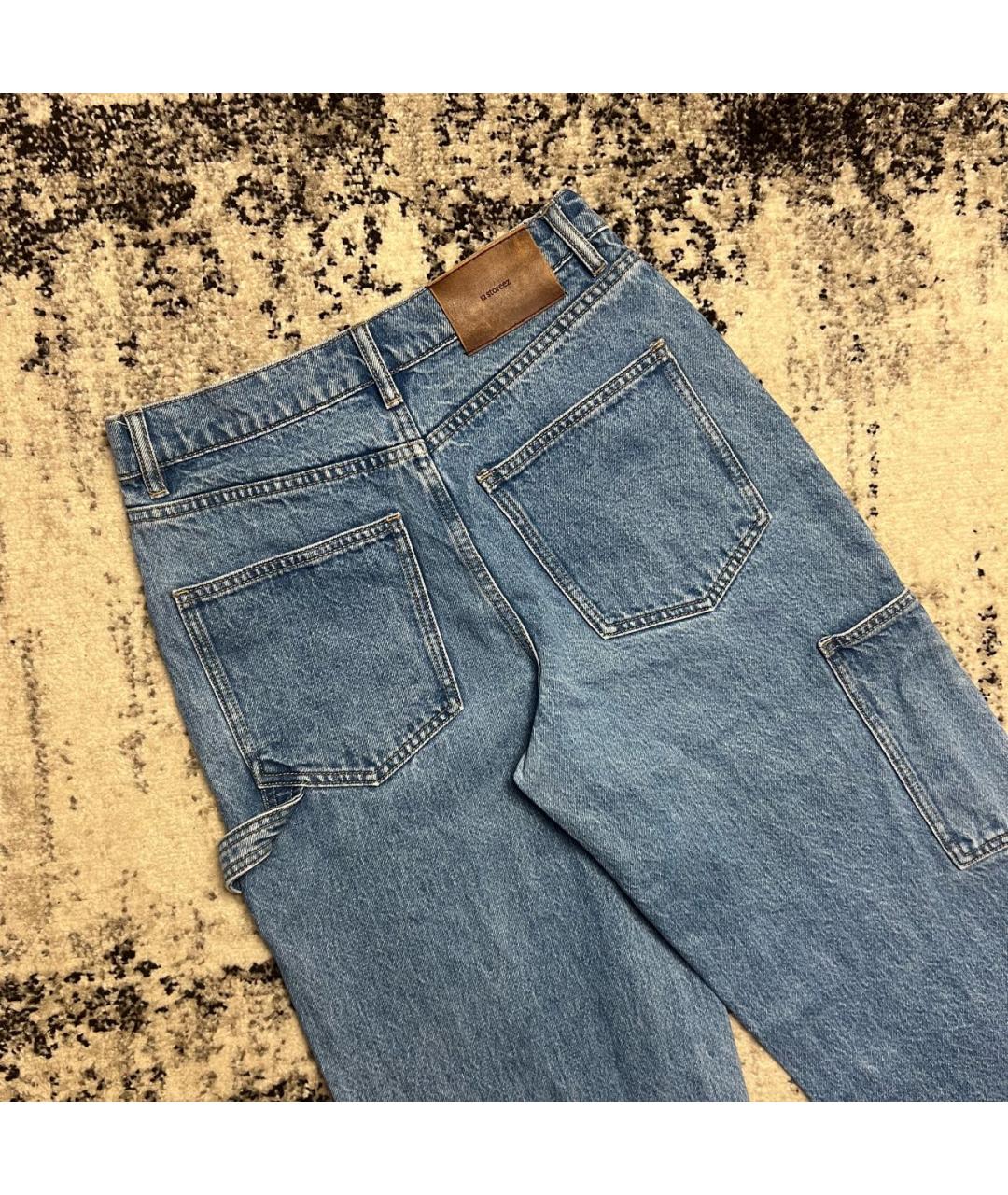 12 STOREEZ Голубые хлопковые прямые джинсы, фото 8