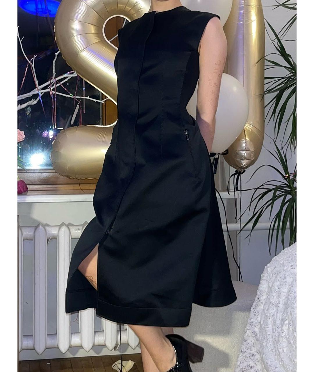 LANVIN Черное полиэстеровое коктейльное платье, фото 6